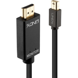 Lindy 36929 video kabeļu aksesuārs 5 m Mini DisplayPort HDMI Type A (Standard) Melns
