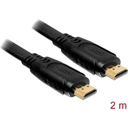 Delock Cable High Speed HDMI with Ethernet – HDMI A male > HDMI A male flat 2 m