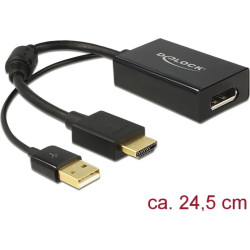 Delock Adapter HDMI-A male > DisplayPort 1.2 female black