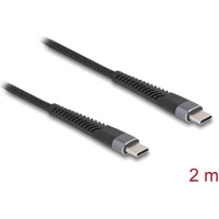 Delock USB 2.0 Cable USB Type-C™ male to male with extended bend protection 60 W 2 m