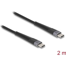 Delock USB 2.0 Cable USB Type-C™ male to male with extended bend protection 60 W 2 m