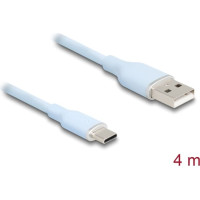 Delock USB 2.0 Cable USB Type-A male to USB Type-C™ male 4 m blue Silicone