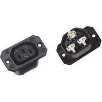 Bachmann IEC320 C13 socket outlet, with screw connections black
