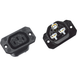 Bachmann IEC320 C13 socket outlet, with screw connections black