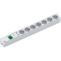 Bachmann 19"-Steckdosenleiste 1HE 7xUTE 1xSchalter 1xSPD, 2 m