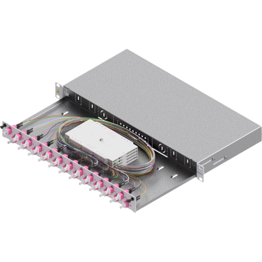 Easylan FO Splice Housing, Grade C 19" 1U, 24 Ports, 24x LC-Duplex, OM4