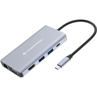 Conceptronic DONN20G dokstacija Vadu USB 3.2 Gen 1 (3.1 Gen 1) Type-C Pelēks