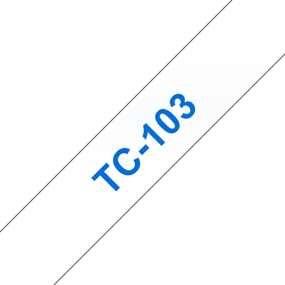 Brother TC-103 marķēšanas lenta Zils uz caurspīdīga