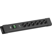 Bachmann CONNECTUS 6xCEE7/3, 1xSPD-Plus 1xSchalter 2,0m CEE7/7 Schwarz