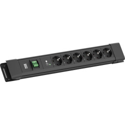Bachmann CONNECTUS 6xCEE7/3, 1xSPD-Plus 1xSchalter 2,0m CEE7/7 Schwarz