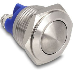 Delock Push Button for Installation 16 mm 2 x Screw Terminal actuator domed
