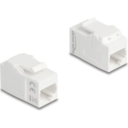 Delock Keystone Module coupler RJ45 jack to RJ45 jack UTP Cat.6A white