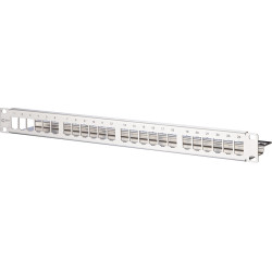 Metz Connect Modul 19 inch module frame 1RU, 24 port stainless steel unequipped