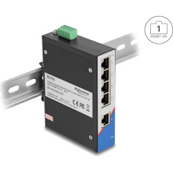 Delock Industrial Gigabit Ethernet Switch 5 Port RJ45 for DIN rail