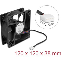 Delock Axial Fan 12 V DC, 120 x 120 x 38 mm black