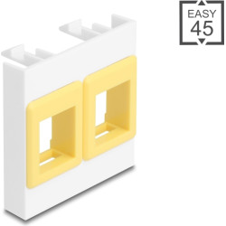 Delock Easy 45 Module with two Keystone Holders 45 x 45 mm, white / yellow