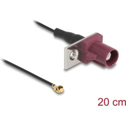 Delock Antenna Cable FAKRA D plug to MHF® I plug 1.13 - 20 cm 1 prepunched hole