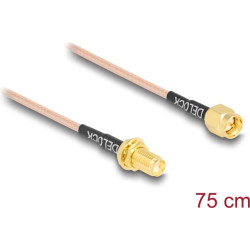 Delock Antenna Cable SMA plug to SMA jack bulkhead RG-316 75 cm