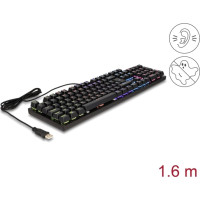 Delock Mechanical USB Gaming Keyboard wired 1.6 m black with RGB illumination