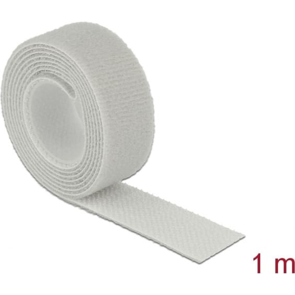 Delock Hook-and-loop fasteners L 1 m x W 20 mm roll grey