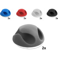Delock Cable Holder Mini Set with 2 feed-throughs 10 pieces assorted colors