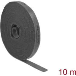 Delock Hook-and-loop tape on roll L 10 m x W 15 mm grey