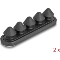 Delock Cable holder with 5 feed-throughs self-adhesive black set 2 pieces