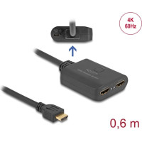 Delock HDMI Splitter 1 x HDMI in to 2 x HDMI out 4K 60 Hz with downscaler