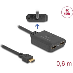 Delock HDMI Splitter 1 x HDMI in to 2 x HDMI out 4K 60 Hz with downscaler