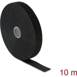 Kabeļu saite Hook-and-loop, 10.0mx20mm, melns, Delock
