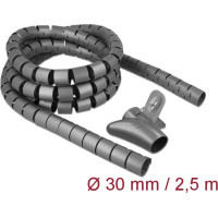 Delock Spiral Hose with Pull-in Tool 2.5 m x 30 mm grey