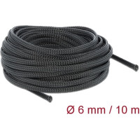 Delock Braided Sleeve stretchable 10 m x 6 mm black