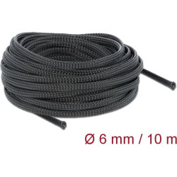 Delock Braided Sleeve stretchable 10 m x 6 mm black