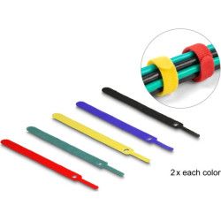 Delock Hook-and-loop cable tie L 150 x W 12 mm coloured Set 10 pieces
