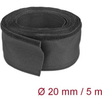 Delock Woven Sleeve with Hook-and-Loop Fastener heat-resistant 5 m x 20 mm black