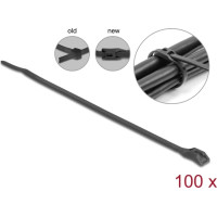 Delock Cable tie with flat head L 150 x W 3.6 mm 100 pieces black