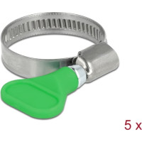 Delock Butterfly Hose Clamp stainless steel 400 SS 20 - 35 mm 5 pieces green