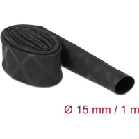 Delock Heat Shrink Tube X-pattern non-slip 1 m x 15 mm black