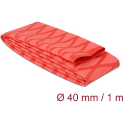 Delock Heat Shrink Tube X-pattern non-slip 1 m x 40 mm red