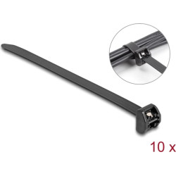 Delock Cable Tie with metal tab L 343 x W 12.7 mm 10 pieces black
