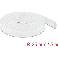 Delock Braided Sleeve stretchable 5 m x 25 mm white