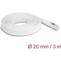 Delock Braided Sleeve with zip fastener heat-resistant 3 m x 20 mm white