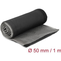 Delock EMI Shielding braided sleeve with hook-and-loop fastener heat resistant 1 m x 50 mm black