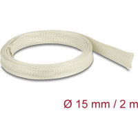 Delock Braided Sleeve made of nomex fibers 2 m x 15 mm white