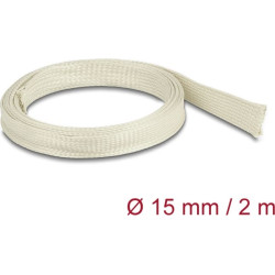 Delock Braided Sleeve made of nomex fibers 2 m x 15 mm white