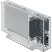 Delock External Dual Enclosure for 2 x 2.5″ SATA HDD / SSD with USB Type-C™ female transparent - tool free