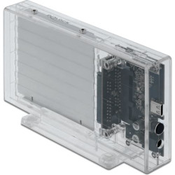 Delock External Dual Enclosure for 2 x 2.5″ SATA HDD / SSD with USB Type-C™ female transparent - tool free