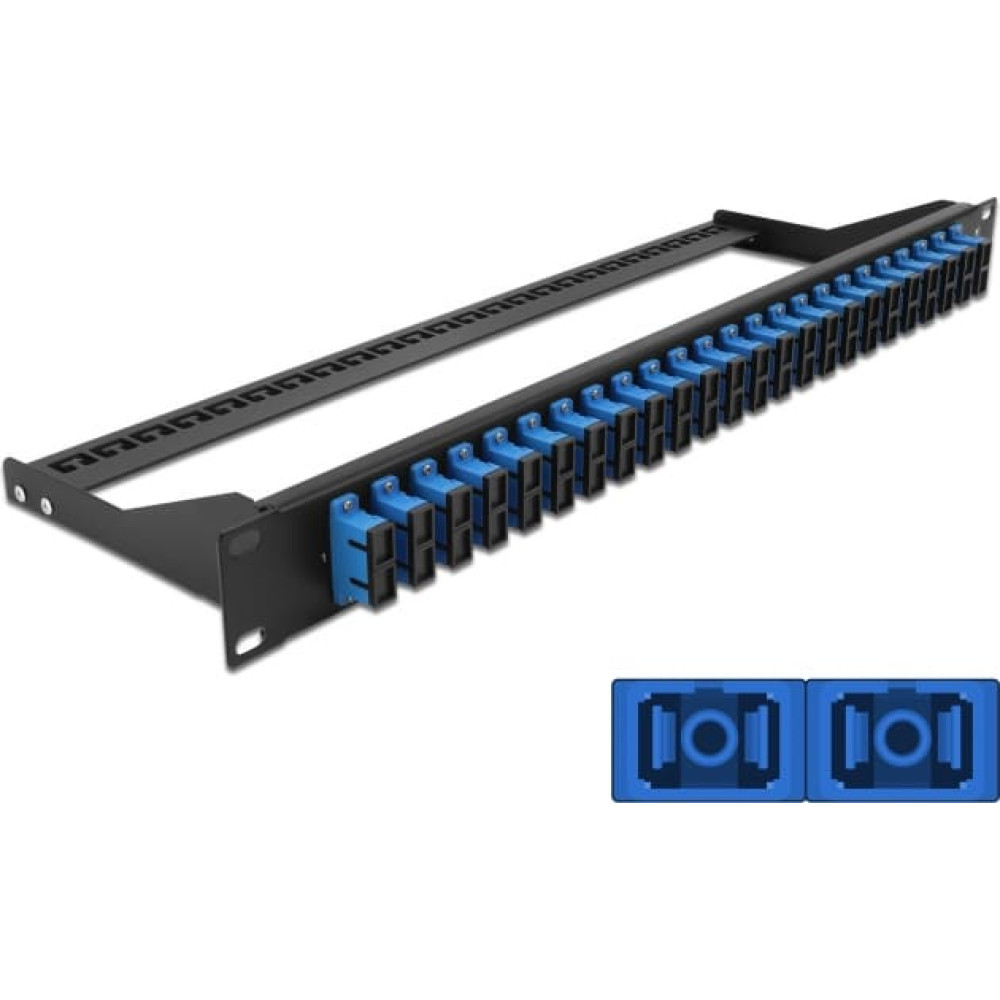 Delock 19″ Fibre Patch Panel 24 port SC Duplex blue