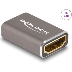 Delock HDMI Adapter female to female 8K 60 Hz grey metal
