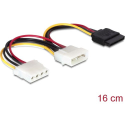 Delock Cable Power 4 pin male > SATA 15 pin female + Power 4 pin female
